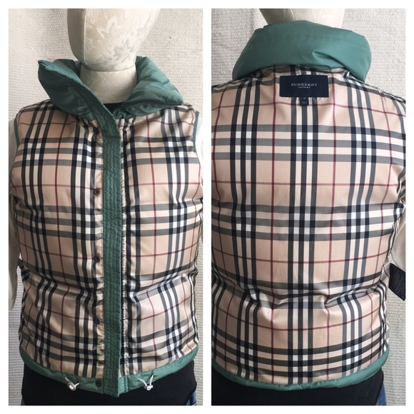 Burberry S Puffer Vest Down Jacket Fur Nova Check - Picture 7 of 8